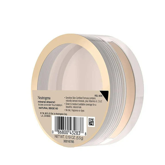 Neutrogena Mineral Sheers Loose Powder Foundation, Natural Beige 60 - 5.5 gm