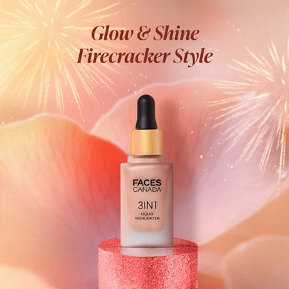 Faces Canada 3 in 1 Liquid Highlighter - Gold 01 - 15 ml