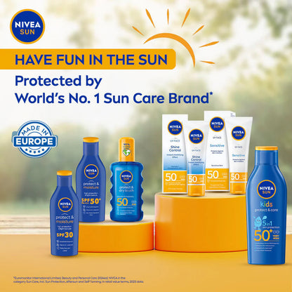 Nivea Sun Shine Control SPF 50 Sunscreen Ultra Matte, No White Cast, Instant UV Protection - 50 ml