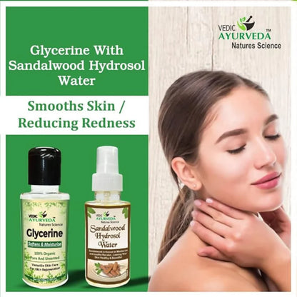 VedicAyurveda Glycerine & Sandalwood Hydrosol Water - combo