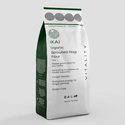 IKAI Organic Sprouted Finger Millet/Ragi Atta - 450 gm