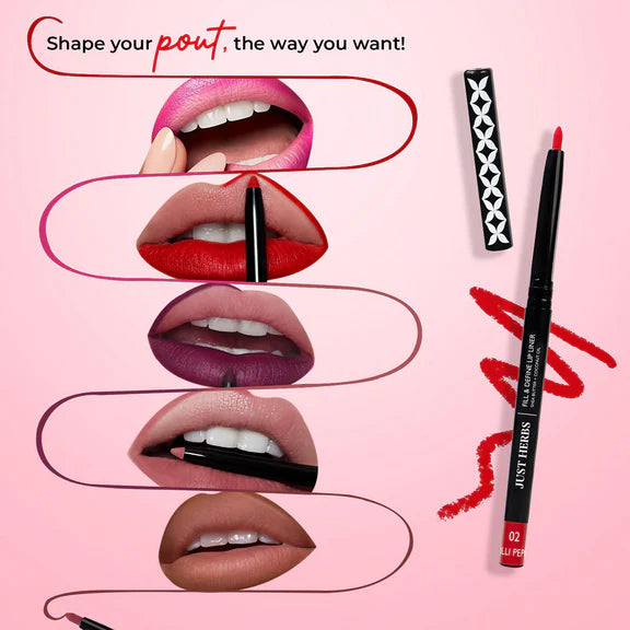 Just Herbs Fill & Define Lip Liner - Dirty Rose - 0.3 gm