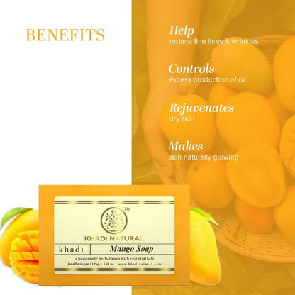 Khadi Natural Mango Handmade Soap - 125 gm