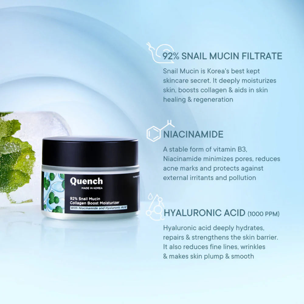 Quench 92% Snail Mucin Collagen Boost Moisturizer - 50 ml