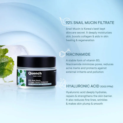 Quench 92% Snail Mucin Collagen Boost Moisturizer - 50 ml
