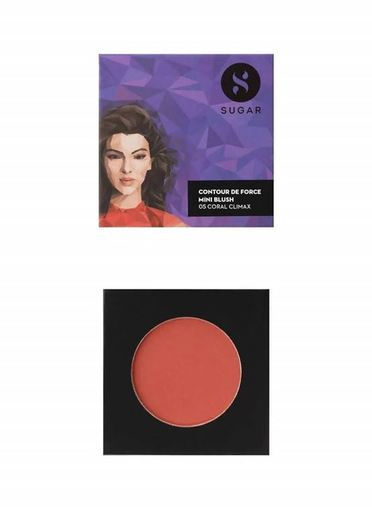 Sugar Cosmetics Contour De Force Mini Blush - 05 Coral Climax - 4 g