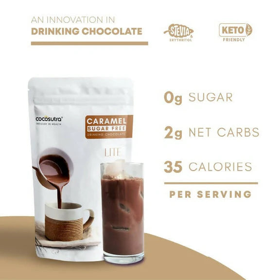 Cocosutra Lite- Sugar Free Caramel Drinking Chocolate Mix - 200 gm