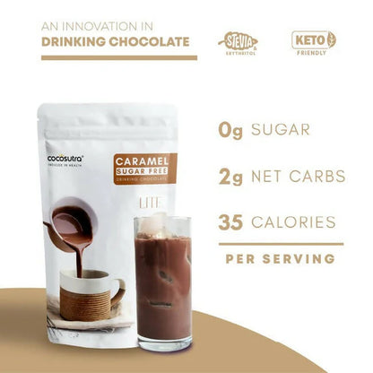Cocosutra Lite- Sugar Free Caramel Drinking Chocolate Mix - 200 gm