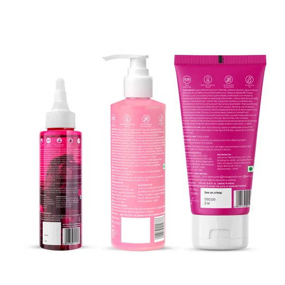 PLIX The Plant Fix Hibiscus Bond Repair Advanced Hair Oil, Shampoo & Conditioner - Combo