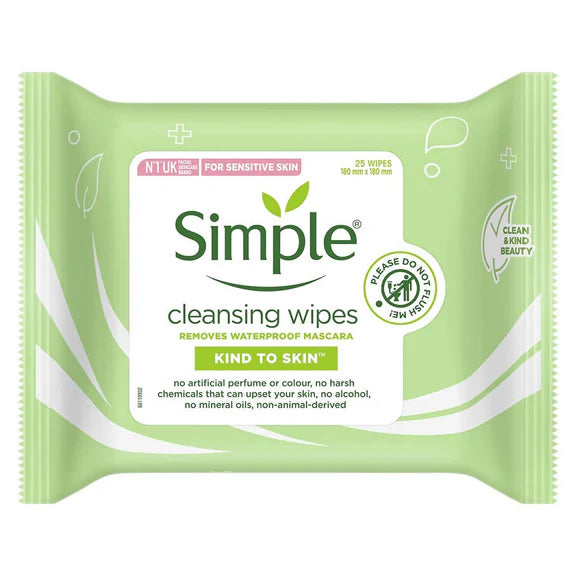 Simple Kind To Skin Cleansing Facial Wipes - 25 wipes