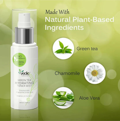 Vedic Naturals Green Tea Hydrating Toner Mist - 100 ml