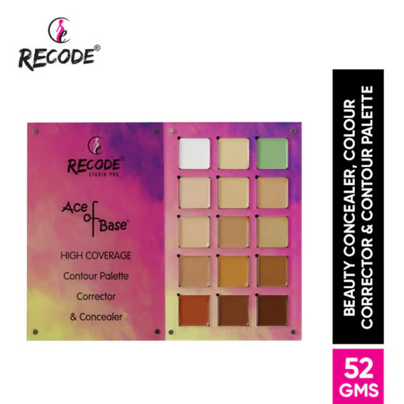Recode Beauty Concealer, Colour Corrector & Contour Palette - 52 gm