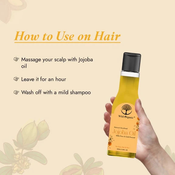 Wild Organic Cold Pressed Unrefined Jojoba Oil - 100 ml