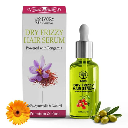 Ivory Natural Dry Frizzy Hair Serum Moisturizes Dry Strands, Detangles Hair - 50 ml