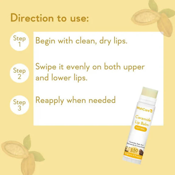 Wishcare Ceramide Lip Balm with SPF50 PA+++ - Natural - 5 gm