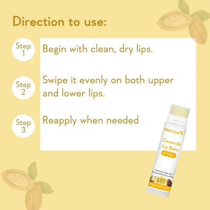 Wishcare Ceramide Lip Balm with SPF50 PA+++ - Natural - 5 gm