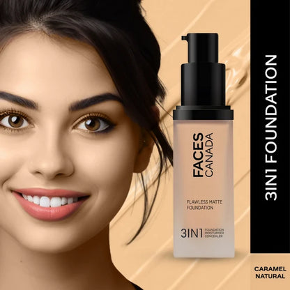 Faces Canada Flawless Matte Foundation - Caramel Natural 023 - 30 ml