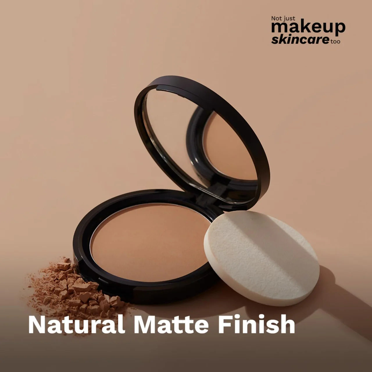 Pilgrim Warm Sand Matte Finish Compact Powder Absorbs Oil, Conceals & Gives Radiant Skin -