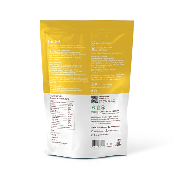 Pure & Sure Organic Kabuli Chana - 500 gm