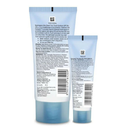 Neutrogena Ultrasheer SPF50+ PA+++ Ultra Light Face Sunscreen For Dry & Oily Skin Home+Travel Combo - combo