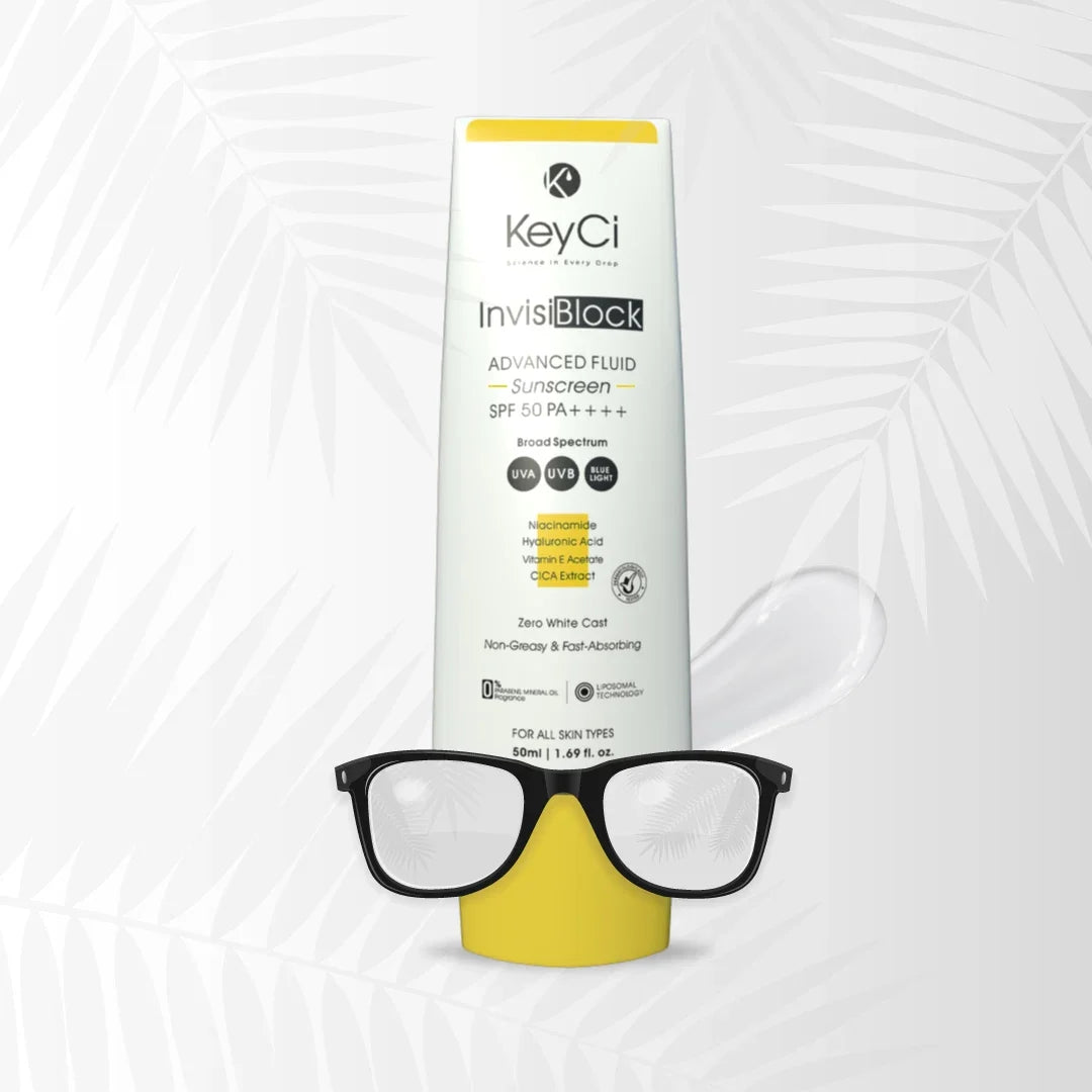 KeyCi InvisiBlock Advanced Fluid Sunscreen SPF 50 PA++++ | 50ml | Niacinamide & Cica sunscreen  ✓ View Product Certificate