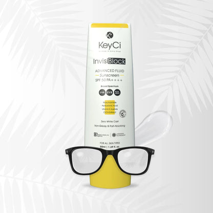 KeyCi InvisiBlock Advanced Fluid Sunscreen SPF 50 PA++++ | 50ml | Niacinamide & Cica sunscreen  ✓ View Product Certificate