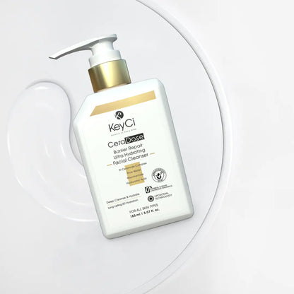 KeyCi CeraDose Barrier Repair Ultra Hydrating Facial Cleanser 150ml | Rice Water & Ceramides Facial Cleanser
