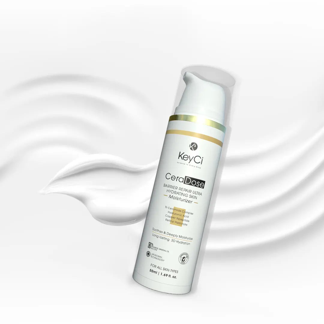KeyCi CeraDose Barrier Repair Ultra Hydrating Skin Moisturizer 50ml | Ceramide + Cica & Hyaluronic Acid Moisturiser