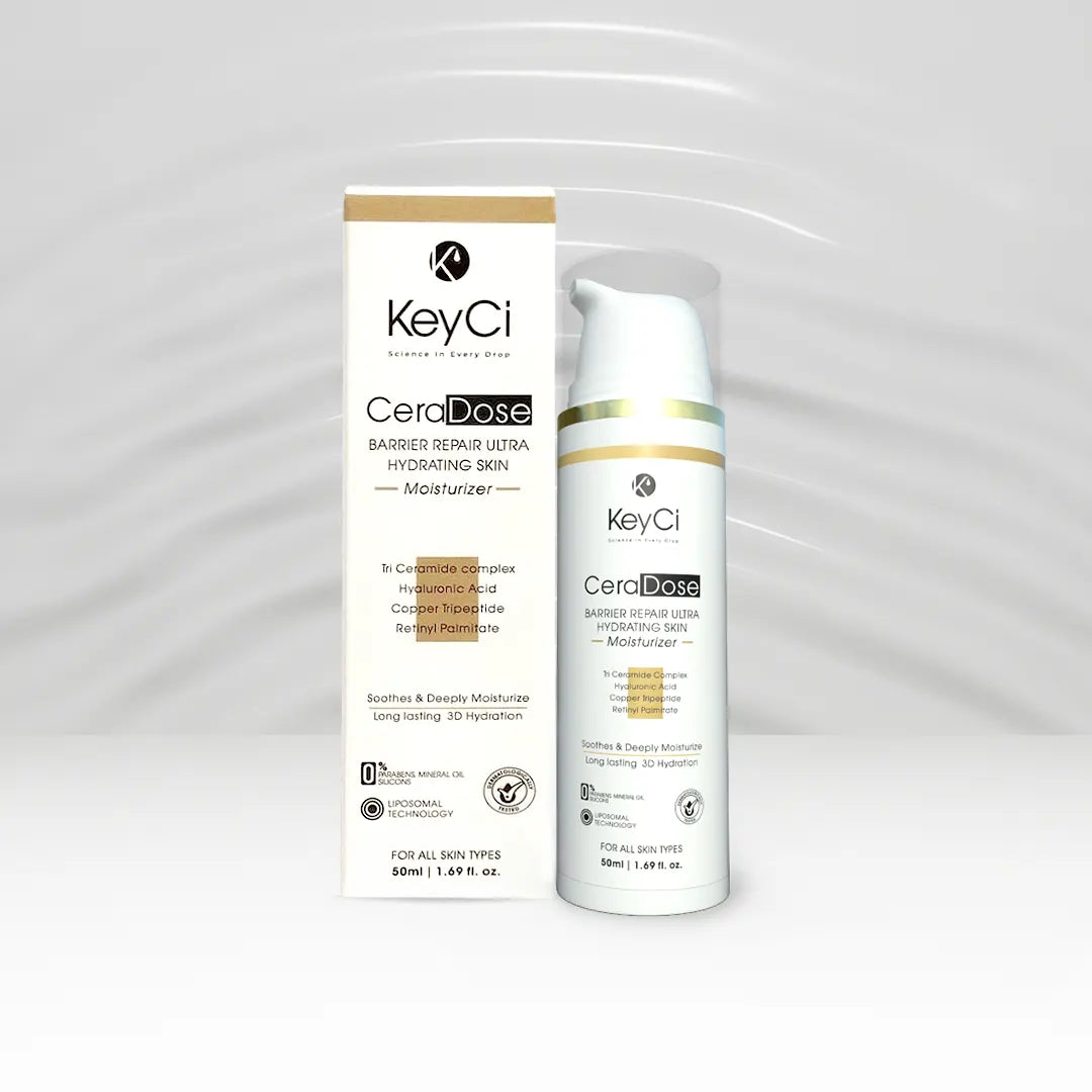 KeyCi CeraDose Barrier Repair Ultra Hydrating Skin Moisturizer 50ml | Ceramide + Cica & Hyaluronic Acid Moisturiser