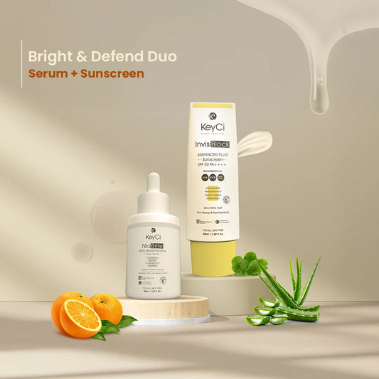 KeyCi Bright & Defend Duo | Serum 30ml + Sunscreen 50ml | Pack of 2