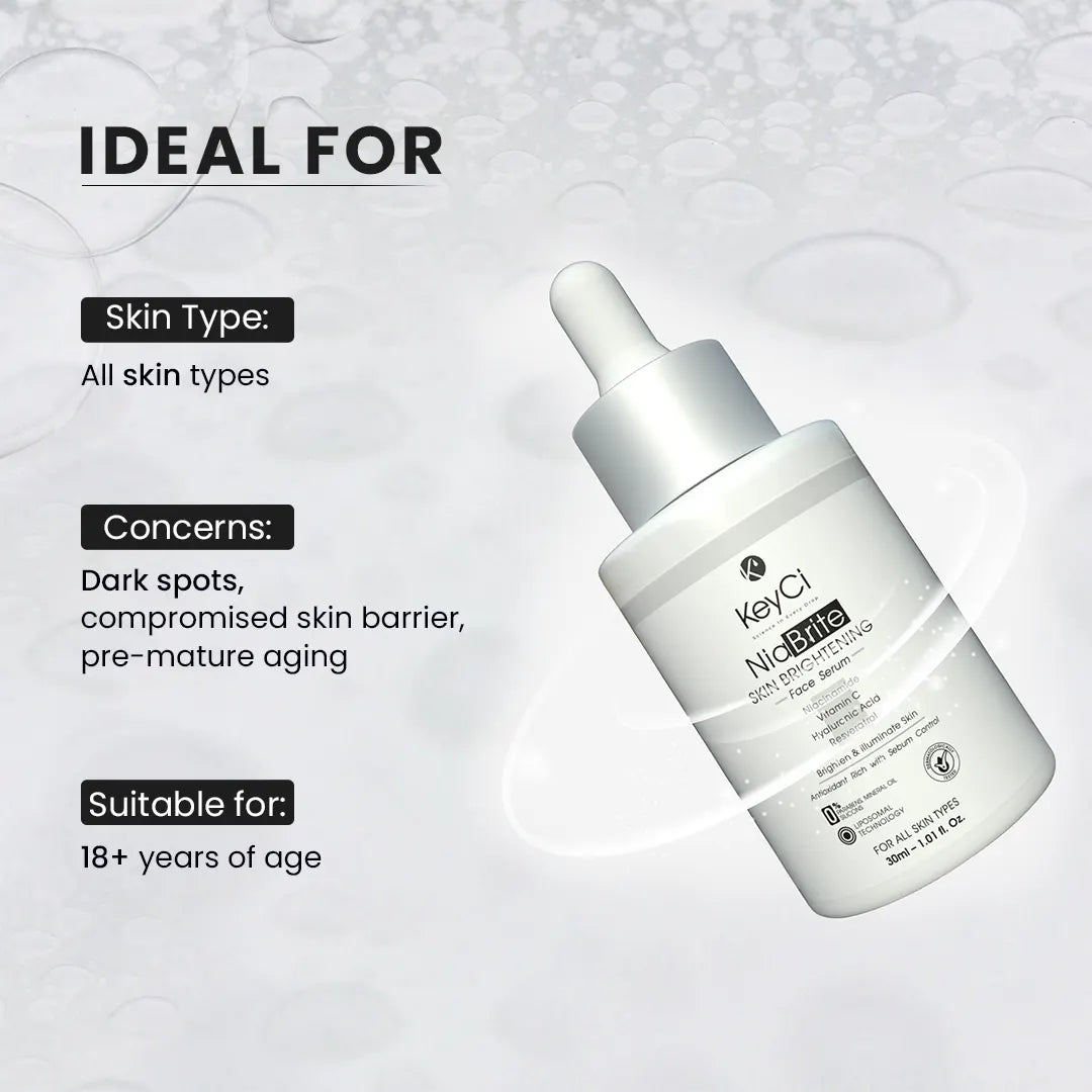 KeyCi NiaBrite Skin Brightening Face Serum 30ml | Niacinamide & Vitamin C Face Serum