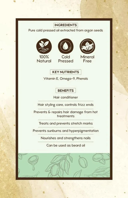 Nat Habit 100% Pure Cold Pressed Argan Oil - 30 ml