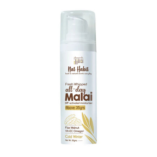 Nat Habit Flax Walnut Malai Face Moisturizer - 30 gm