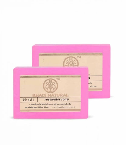 Khadi Natural Herbal Rosewater Soap - 125 gm