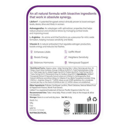 Wellbeing Nutrition Melts Into Her Desire Libifem + L-Arginine Strips - Mixed Fruit Flavor