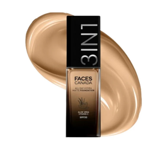 Faces Canada 3 in 1 All Day Hydra Matte Foundation - Honey Beige 031 - 30 ml
