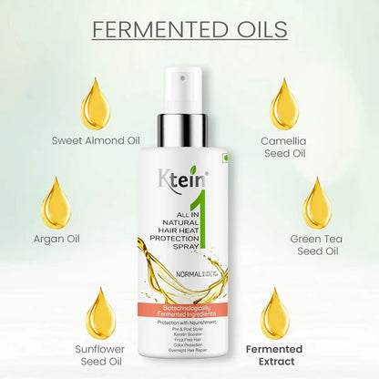 Ktein All in 1 Natural Hair Heat Protection Spray with Fermented Argan Oil - 100 ml