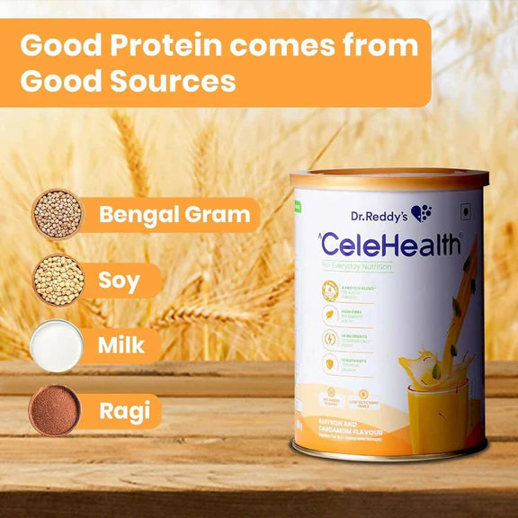 Dr. Reddy’s Celehealth Nutritional Drink - Saffron & Cardamom Flavor - 400 gm