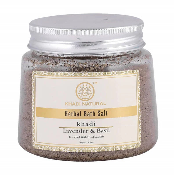 Khadi Natural Lavender & Basil Herbal Bath Salt - 200 gm
