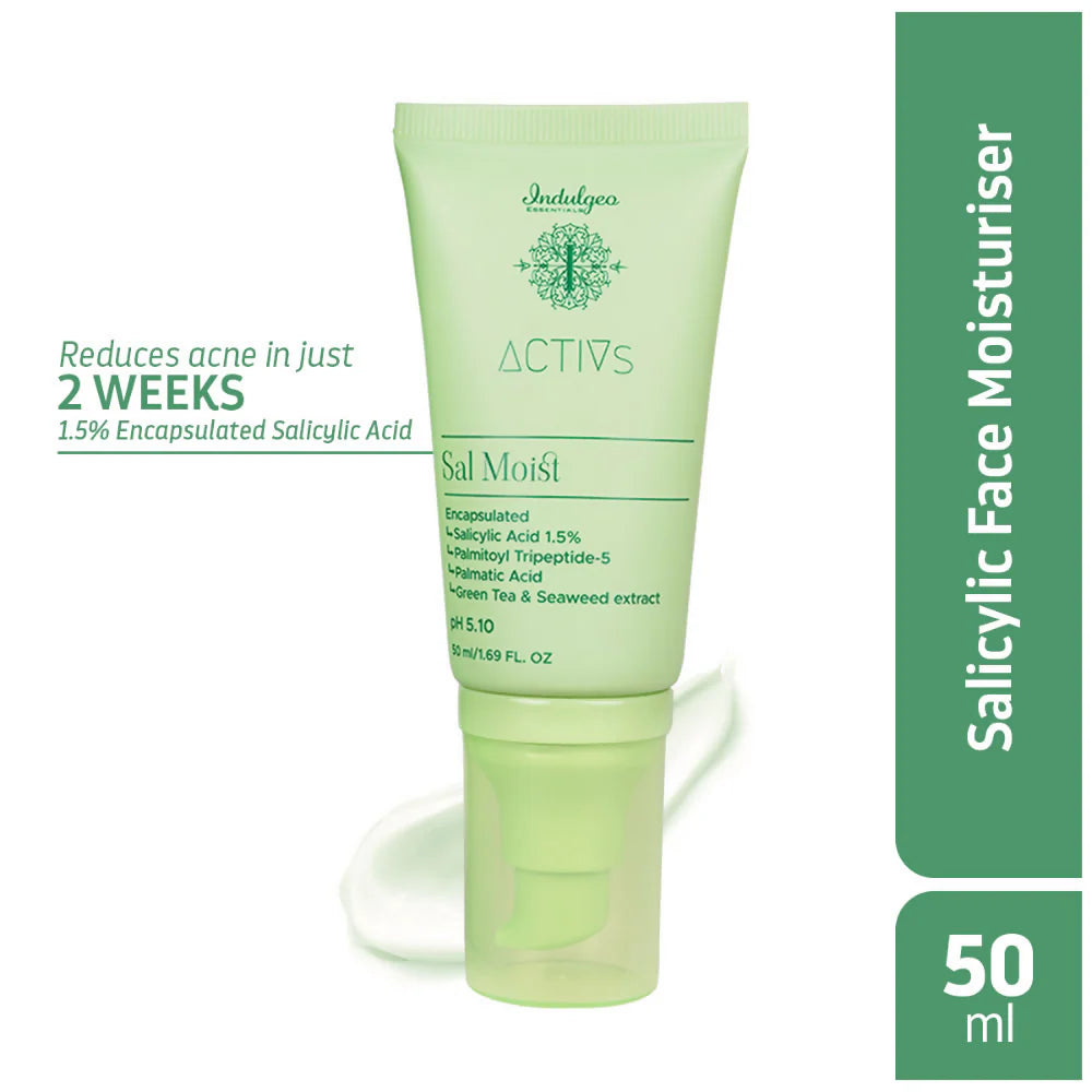 Indulgeo Essentials Sal Moist - Encapsulated Salicylic Acid Acne Healing Face Moisturiser 1.5% - 50 ml