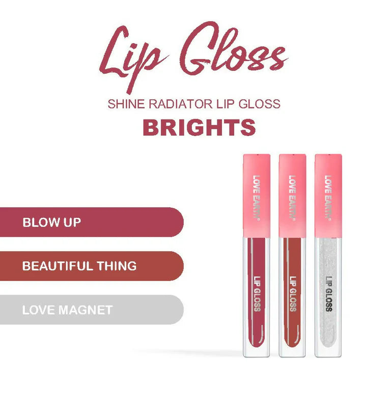 Love Earth Liquid Lip Gloss - Brights - combo