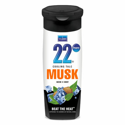VI-JOHN 22 Degree Cooling Talc Beat the Heat Musk, Neem and Mint - 300 gm