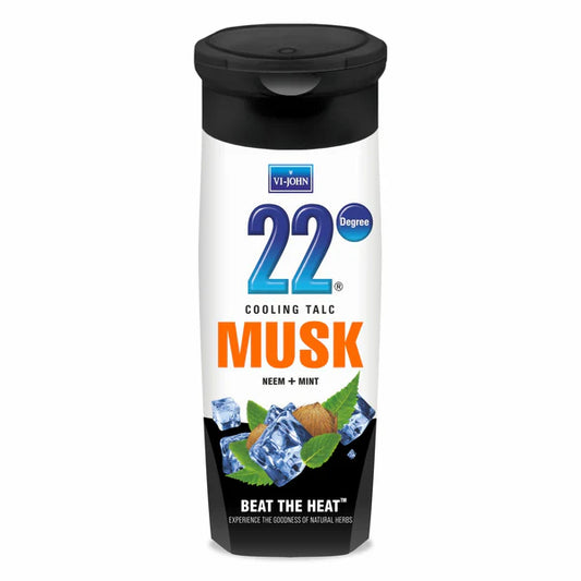 VI-JOHN 22 Degree Cooling Talc Beat the Heat Musk, Neem and Mint - 300 gm