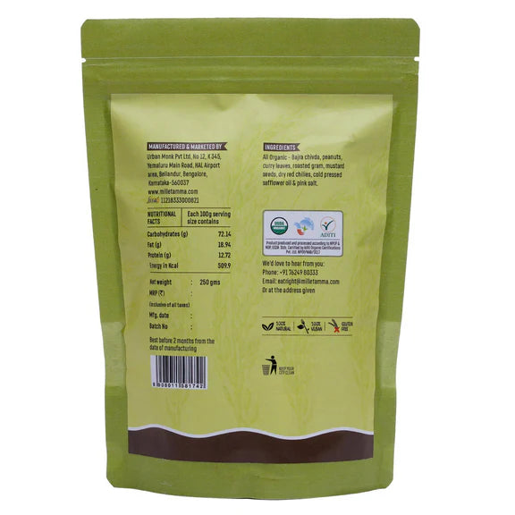 Millet Amma Organic Bajra Chivda Namkeen - 200 gm