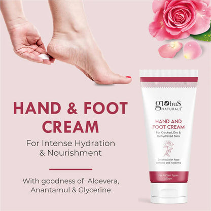 Globus Naturals Nourishing Hand & Foot Cream, On The Go Hydration - 100 gm