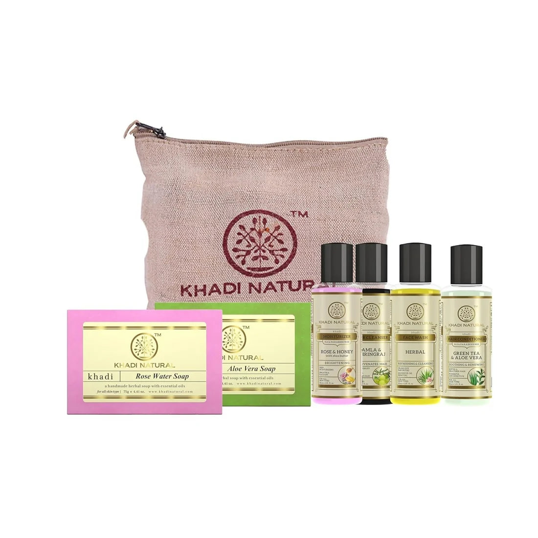 Khadi Natural Travel Kit Skincare & Haircare Essentials On-The-Go - combo