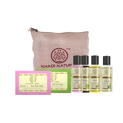 Khadi Natural Travel Kit Skincare & Haircare Essentials On-The-Go - combo