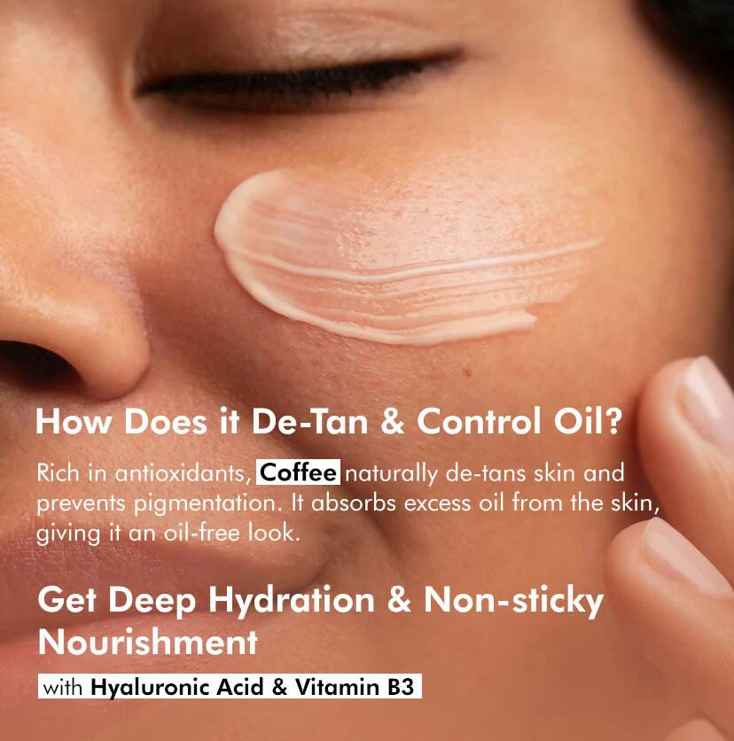 mCaffeine Sun Fix Detan & Oil Control Coffee Sunscreen SPF 50 PA++++, Lightweight & No White Cast - 50 ml