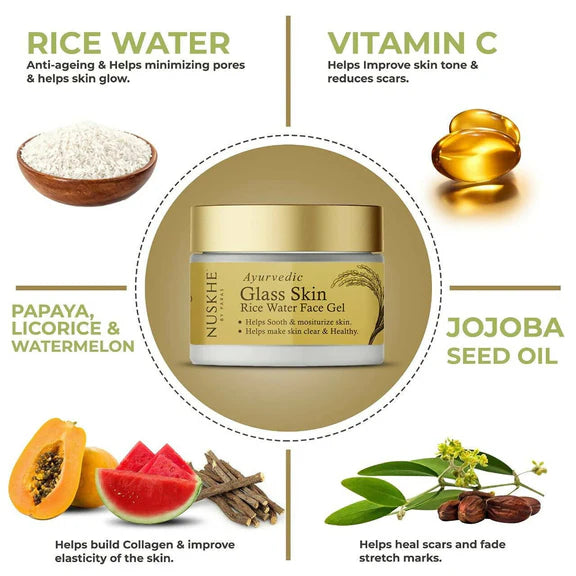 Nuskhe By Paras Ayurvedic Glass Skin Rice Water Face Gel - 50 gm