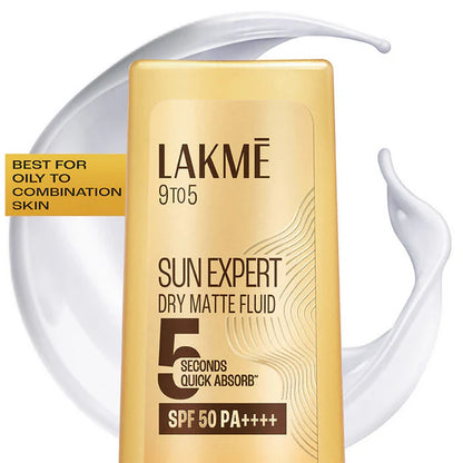 Lakme Sun Expert Dry Matte Fluid SPF 50 PA++++ Sunscreen With 1% Niacinamide & Ceramide - 50 ml